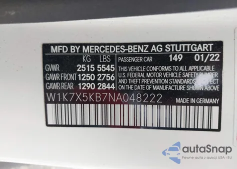 2022 Mercedes-Benz Amg Gt 43 4-Door Coupe из США, поврежденный, VIN W1K7X5KB7NA048222